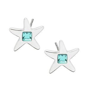 Starfish Aqua/Turquoise Stud Earrings/Sea Starfish Earrings/Cute Aqua Earrings